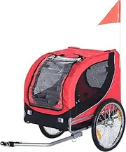 Bike Trailer, Adjustable Pet Trailer, Folding Frame Carrier, Quick Release Wheels, Universal Bicycle Coupler for Small and Large Dogs