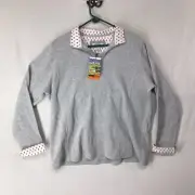 Orvis Pullover NWT Women 1/4 Zip Pullover XXL 2XL Flip Cuff Gray