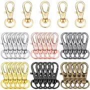 30 Pcs Swivel Snap Hooks with 30 Pcs Key Rings for Lanyard Keys Charm Crafts