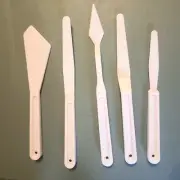 5 Piece Palette Knife Set White Plastic for Art
