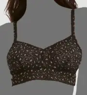 $68 Hanky Panky Women Black Cross Dry Retro Lace Triangle Bralette Bra Size M