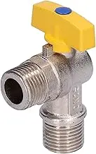 Gas Angle Stop Valve G1/2 Male Thread, Electroplated Brass Gas Shut Off Valve for Cookers Boilers Heaters, Heavy Duty Fuel Gas Control Valve