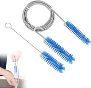 COZERI Cleaner Hose Brush, Pipe Cleaning Brush Set, Double-Sided Stainless Steel CPAP Hose Cleaning Brush for CPAP Hoses, Masks, Aquarium Pipes, 15 mm and 19 mm Diameter