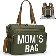 Pripher Diaper Bag Backpack, Large Capacity Nappy Changing Backpack Multi-Functional Travel Backpack with Stroller Straps, Waterproof and Stylish Nappy Bag