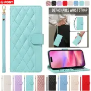 For iPhone 16e 15 14 13 12 11Pro Max Plus Case Wallet Leather Flip Cover Lanyard