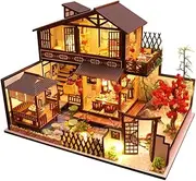 Doll House with Furniture - Kit Miniature House Kit | Handmade Assembled House Romantic Attic Model Educational Toy for Children Christmas Birthday Valentine's Day, Materials Include Fabric,