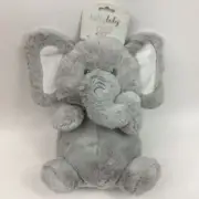 Kellybaby 12” Cuddle Baby Grey Elephant With Crinkle Ears And Rattle Plush Toy