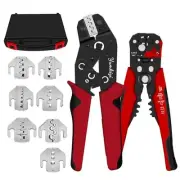 Terminal Crimping Tool and Multi-Purpose Wire Stripper Kit - Multiple Ym58B7Jaw