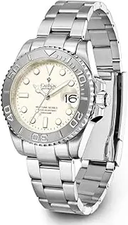 [CADISEN] Men's Automatic Watch Elegant Casual Business Mechanical Watch with Sapphire Glass Stainless Steel Strap
