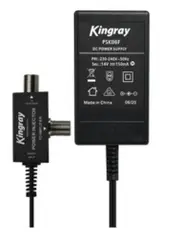 Kingray 14V DC 150mA Plug Pack with F Type Female Connections on Power Injector