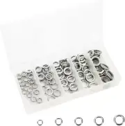 Fishing Solid Rings Kit for Jigging Assist Hooks Lures Connector Tackle 5 Sizes,