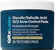 Glycolic/Salicylic Acid 10/2 Acne Control Pads with 10% Ultra Pure Glycolic Acid + 2% Salicylic Acid USP, Allantoin, Vitamins B5, C & E, Calendula & Green Tea - Helps Clear Up and Control Acne