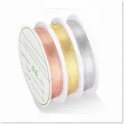 Premium Tarnish Resistant Jewelry Wire Set - 3 Pack 22 Gauge Copper Beading Wire
