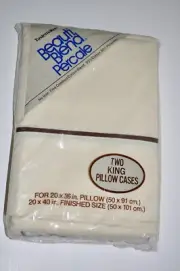 2 Vintage Tan King Fitted Sheet Pillowcases Set Tastemaker Percale Collector USA