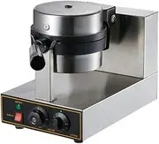 Round Classic Waffle Machine Flip Belgian Waffle Maker 180 Degree Rotation Stainless Steel Double-Sided Uniform Heating Temperature And Time Control for Fluffy Golden Waffles