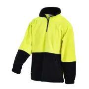 Hi Vis 2 Tone 1/4 Zip Yellow & Navy Polar Fleece Jumper - 3XL