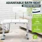 Medical Tub Transfer Bench Adjustable Shower Bath Seat Stool with Armrest Back