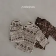 peekaboo 聖誕厚棉寶寶套裝｜嬰兒套裝 寶寶長褲 寶寶衣服 嬰兒衣服 小孩衣服 兒童睡衣 韓國童裝