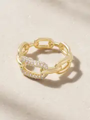 [SHAY] SHAY - Mini Cable Link 18-karat Gold Diamond Ring - 5 5 Gold