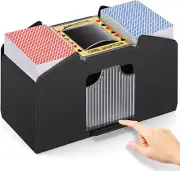 Unniweei Automatic Card Shuffler 1-4 Decks, Battery-Operated Electric Shuffler,