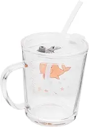NAMOARLY 1pc Boy Girl Cartoon Scale Water Cup Creative Straw Drinking Cup for Boy Girl High Borosilicate Durable Easy to Clean Kitchen Tool for Nutritional Intake