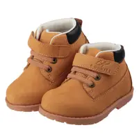 在飛比找PChome24h購物優惠-《布布童鞋》Connife百搭棕黃色皮革中筒寶寶靴(13~1