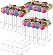 TESSTSY Pack of 4 Cake Pops Stands, 20 Holes Lollipop Holder, Transparent Cake Pop Stand, Acrylic Popcake Holder, Lollipop Holder, Stand, Lollipop for Sweets, Baking, Parties