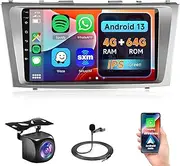 4G+64G Car Radio for Toyota Camry 2006-2011, Rimoody Android Car Stereo with Carplay Android Auto GPS Navigation WiFi 9 Inch Touchscreen Bluetooth FM EQ Mirror Link Backup Camera