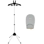 Steamer Clothes Rack With Ironing Glove Floor Standing Foldable Garment Rack ◑