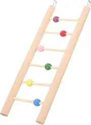 VILLFUL Bird Parakeet Toys Wooden Budgie Ladder Parrot Climbing Step Ladder Perch Platform Stand Bird Cage Accessory