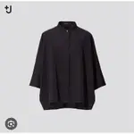 UNIQLO +J 女裝 SUPIMA COTTON 連身袖 襯衫 七分袖 蝙蝠袖 437793 M號 黑色'