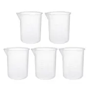 5pcs Transparent Measuring Cup Lab PP Plastic Graduated Beaker 50ml