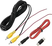 tunghey Upgraded Double-Shielded RCA Video Cable for Monitor and Backup Rear View Camera Connection 6M, AV Extension Cable with RCA Video Female to Female Coupler and Power Cable