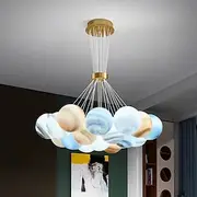 Modern Glass Ball Moon Chandelier Kid's Sky Light MODO Lunar Hanging Fixture