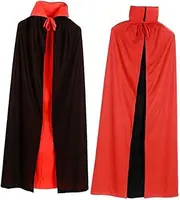 Halloween 90cm Vampire Cape Boys and Girls' Black Red Dress Collar Cape Cosplay Prop for Boys Girls