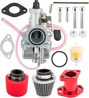 HLHgirl VM22 26mm Carburetor for Mikuni Performance Predator 212cc GX160 GX200 CT200U 196cc KT196 Pit Dirt Bike Mini Bike With 38mm Air Filter Intake Pipe Mainfold Kit
