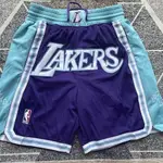 NBA 湖人隊 KOBE BRYANT 短褲紫色城市版球褲復古 BORDADO BOLSILLO PANTALONES