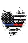 Thin Blue Red Line Flag Heart Memorial Cool Wall Decor Art Print Poster 24x36