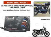 Stallion Black Header Bend "Pipe Fit For Royal Enfield GT & Interceptor 650"