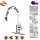 Brushed Nickel Pull Down Faucet with Retractable Sprayer - Kitchen Elegance