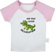 [iDzn] See You Later Alligator, in A While Crocodile Funny T-Shirts Infant Baby Graphic Tees Newborn Toddler Tops Kids Clothes