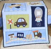 Brandream Boys Crib Bedding Set Baby Vehicle Nursery Bedding 3 Piece Comforter Set with Car Spaceship