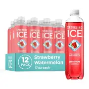 , Strawberry Watermelon Sparkling Water, Zero Sugar Flavored Water, with Vita...