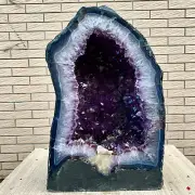 46LB Large Natural Amethyst Geode Cathedral Crystal Cluster Specimen Healing