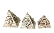Vintage Handmade Egyptian Resin Pyramid Figurines Set Pharaoh Home Decor Gift