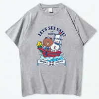 在飛比找蝦皮購物優惠-（現貨）家族布朗熊夏季新款純棉短袖t恤上衣韓版體恤