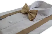 Mens Gold 100Cm Suspenders & Matching Bow Tie Set