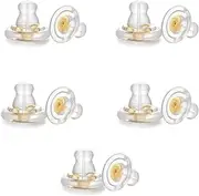 [LMHEYL] 10 Pcs Silicone Ear Back Replacement Parts, Locking and Fixing The Ear Back, Suitable for Fixing The Ear Back of Most Earrings (Gold)