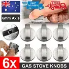 6x Universal Gas Stove Knobs Kitchen Cooker Oven Cooktop Metal Switch Control