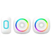 Arlec DCAP02-2 200m Wireless Dual Plug-in RGB Door Chime with Push Button-White